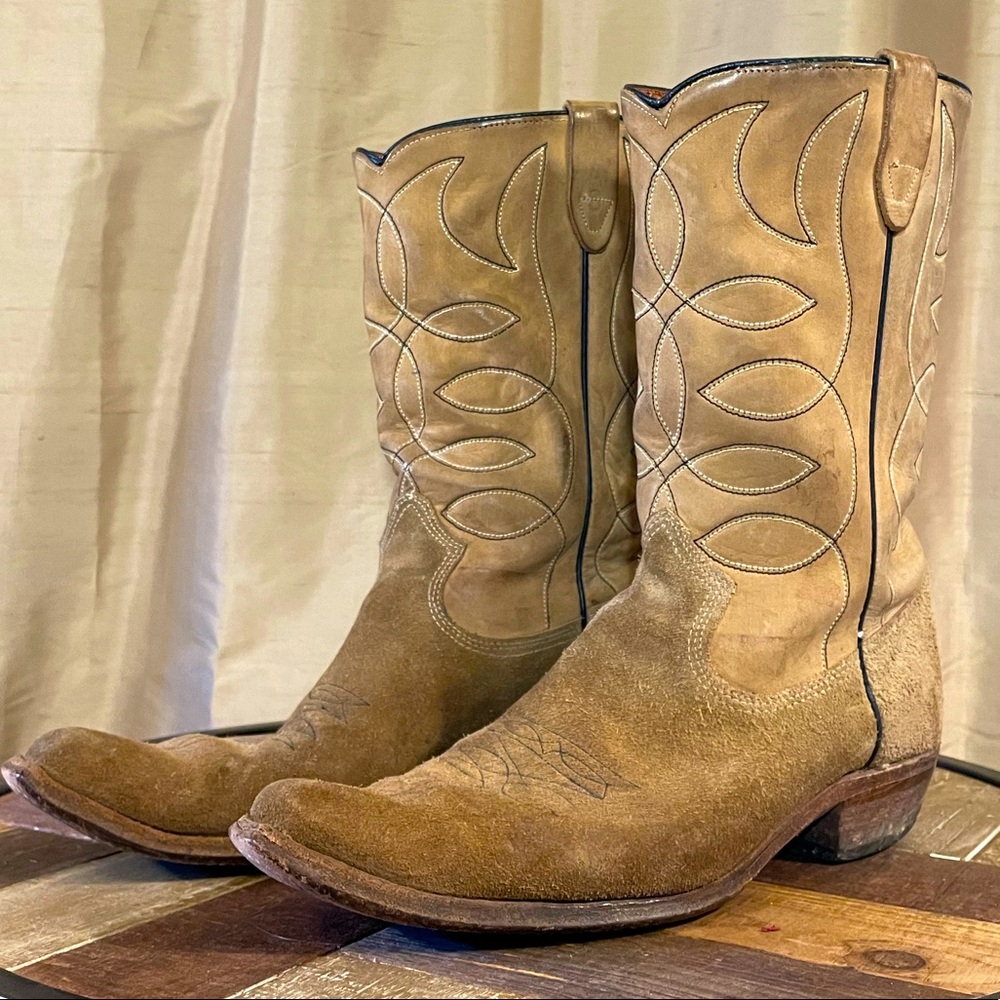 Cowboy Boots - Made in USA - Vintage suede & soft leather - Men’s size: 10
